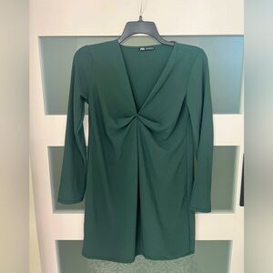 Zara Dark Green Mini Dress size M. Very good condition